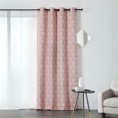 Rideau esprit art nouveau (140x240 cm - Rose Clair)