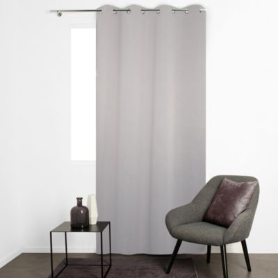 Rideau Eve occultant JBY Creation l.135 x H.240cm uni gris clair