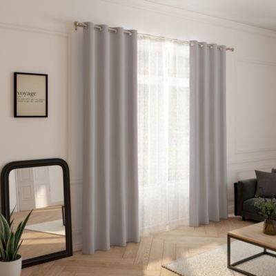 Rideau Eve occultant JBY Creation l.135 x H.240cm uni gris clair