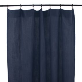 Rideau gaze de coton ajustable (140x250 cm - Bleu)