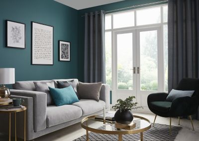 Rideau GoodHome Digga bleu l.140 x H.260 cm