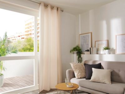 Rideau GoodHome Hiva coloris naturel l.140 x h.260 cm
