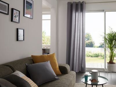Rideau GoodHome Hiva gris l.140 x H.260 cm