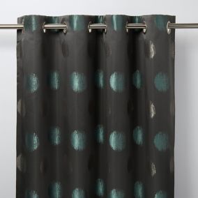 Rideau GoodHome Kolla vert noir l.140 x H.260 cm
