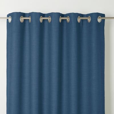Rideau GoodHome Novan bleu foncé l.140 x H.260 cm