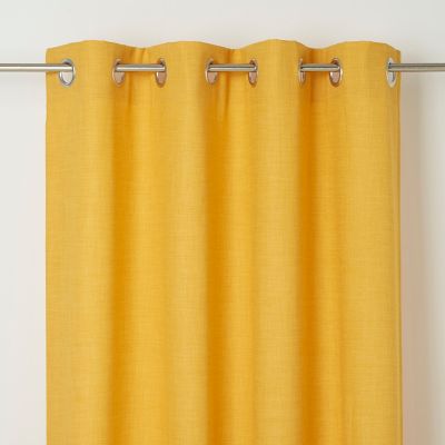 Rideau GoodHome Novan jaune l.140 x H.260 cm