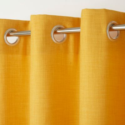 Rideau GoodHome Novan jaune l.140 x H.260 cm