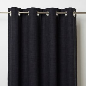 Rideau GoodHome Novan noir l.140 x H.260 cm