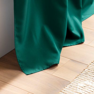 Rideau grande hauteur à œillets 140 x 280 cm Polyester uni Essentiel Emeraude
