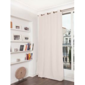 Rideau Grande hauteur Phonique Thermique et Occultant "Moondream" (140x300 cm - Beige)