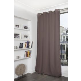 Rideau Grande hauteur Phonique Thermique et Occultant "Moondream" (140x350 cm - Gris souris)