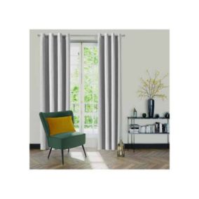 Rideau gris aspect velours - 145x260cm - Gris