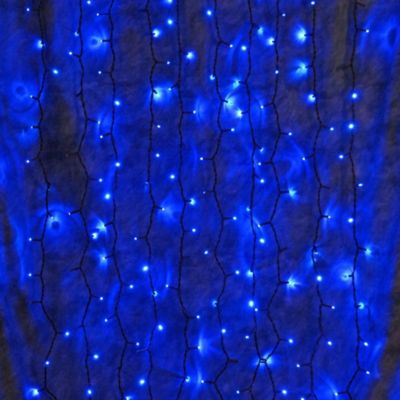Rideau guirlande lumineuse extérieur 200 leds animées bleues - HOMEA - Rideau guirlande lumineuse led Bleu Noir
