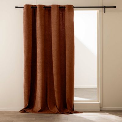 Rideau à œillets 140 x 260 cm Bouclette unie WINONA Coloris Terracotta