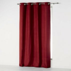 Rideau à œillets 140 x 260 cm en microfibre unie  Absolu Bordeaux