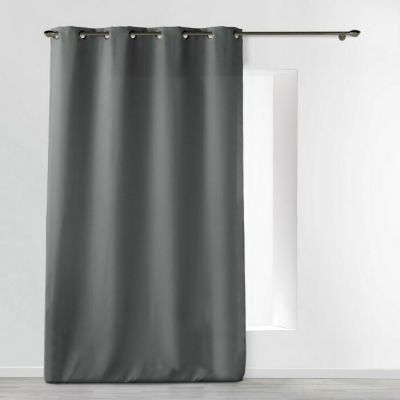 Rideau À Œillets 140 x 260 cm Polyester Uni Essentiel Anthracite