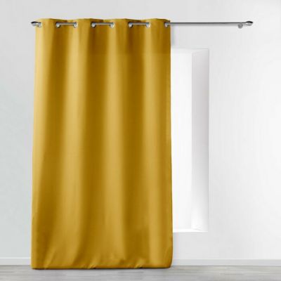 Rideau À Œillets 140 x 260 cm Polyester Uni Essentiel Miel