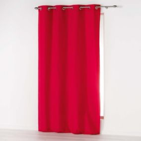 Rideau à œillets 140 x 280 cm en microfibre unie  Absolu Rouge  Grande hauteur