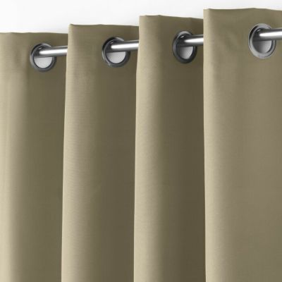 Rideau à œillets petite hauteur 140 x 180 cm polyester uni essentiel Beige