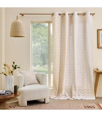 Rideau imprimé palmier 140x240cm - 140x240cm - Naturel