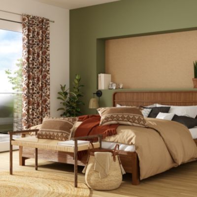 Rideau imprimé fleurs roses Miekki GoodHome l.140 x H.260cm