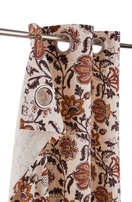 Rideau imprimé fleurs roses Miekki GoodHome l.140 x H.260cm