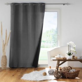 Rideau isolant doublé polaire (140x260 cm - Gris anthracite)