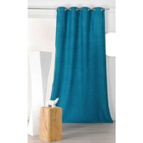 Rideau isolant et phonique velours bleu canard - 140x250cm - Bleu canard