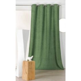 Rideau isolant et phonique velours vert - 140x250cm - Vert