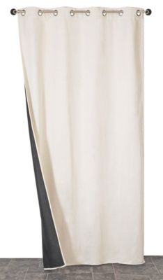 Rideau isolant thermique à œillets, doublure polaire beige L.240 x l.140cm Dylrev