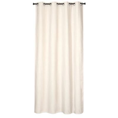 Rideau isolant thermique à œillets, doublure polaire, bouclette beige écru L.240 x l.140cm Dylrev