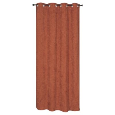 Rideau isolant thermique à œillets, doublure polaire effet éponge terracotta L.240 x l.140cm Dylrev