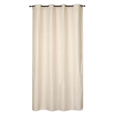 Rideau isolant thermique à œillets, doublure polaire effet lin beige écru L.240 x l.135cm Dylrev