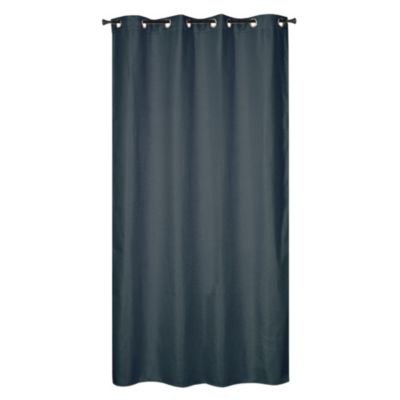 Rideau isolant thermique à œillets, doublure polaire effet lin bleu marine L.240 x l.135cm Dylrev