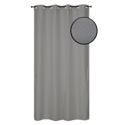 Rideau isolant thermique à œillets, doublure polaire effet lin gris L ...
