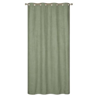Rideau isolant thermique à œillets, doublure polaire effet suédine vert L.240 x l.140cm Dylrev