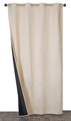 Rideau isolant thermique à oeillets beige écru L.240 x l.140 cm