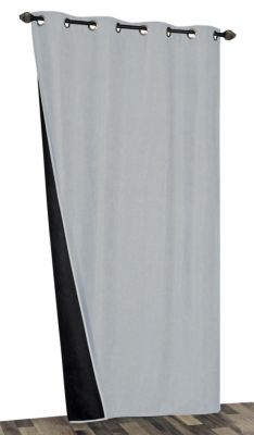 Rideau isolant thermique à oeillets gris L.240 x l.140 cm