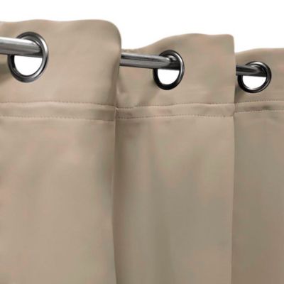 Rideau isolant Thermique doublure polaire amovible à velcro à œillets 135x240cm prêt a poser, Taupe