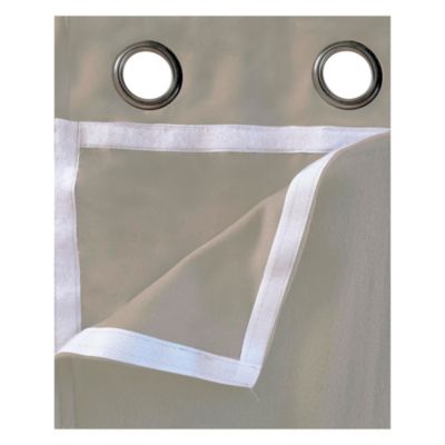 Rideau isolant Thermique doublure polaire amovible à velcro à œillets 135x240cm prêt a poser, Taupe