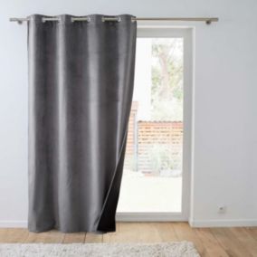 Rideau Isolant Velours "Polarchic" 140x260cm Anthracite