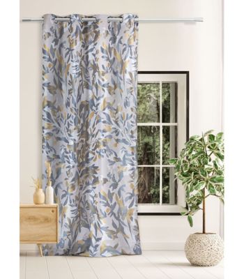 Rideau jacquard 140x250cm "Tokway" - 140x250cm - Bleu