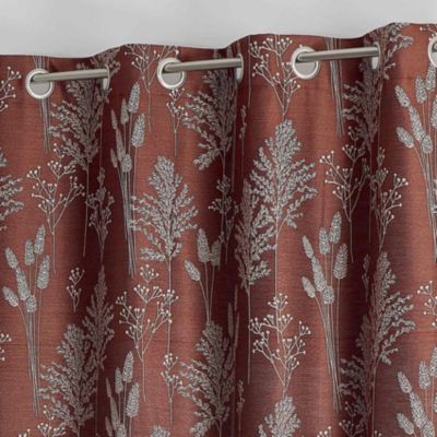 Rideau jacquard esprit nature (140x260 cm - Tabac)