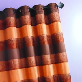 Rideau Jacquard grosses rayures horizontales (140x260 cm - Marron chocolat)