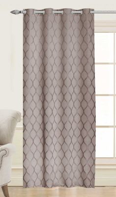Rideau Jacquard Motifs "Géométriques" (140x260 cm - Taupe)
