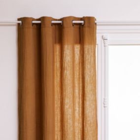Rideau "Jamana" en coton 130x260cm marron cannelle - Atmosphera