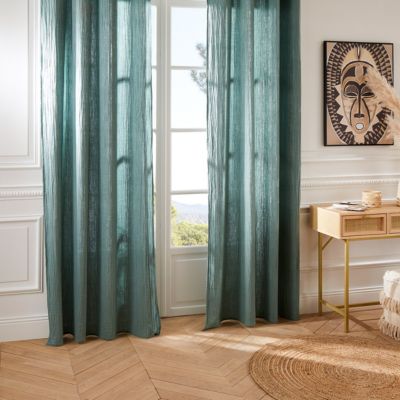 Rideau Jamana en coton 130x260cm vert céladon - Atmosphera