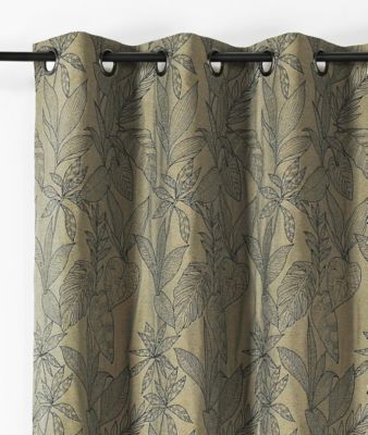 Rideau Kerala kaki Linder l.145 x H.260 cm