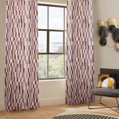 Rideau Leyna jacquard terracotta 140x260cm - Atmosphera