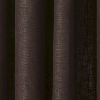 Rideau lin oeillets chocolat 140x250